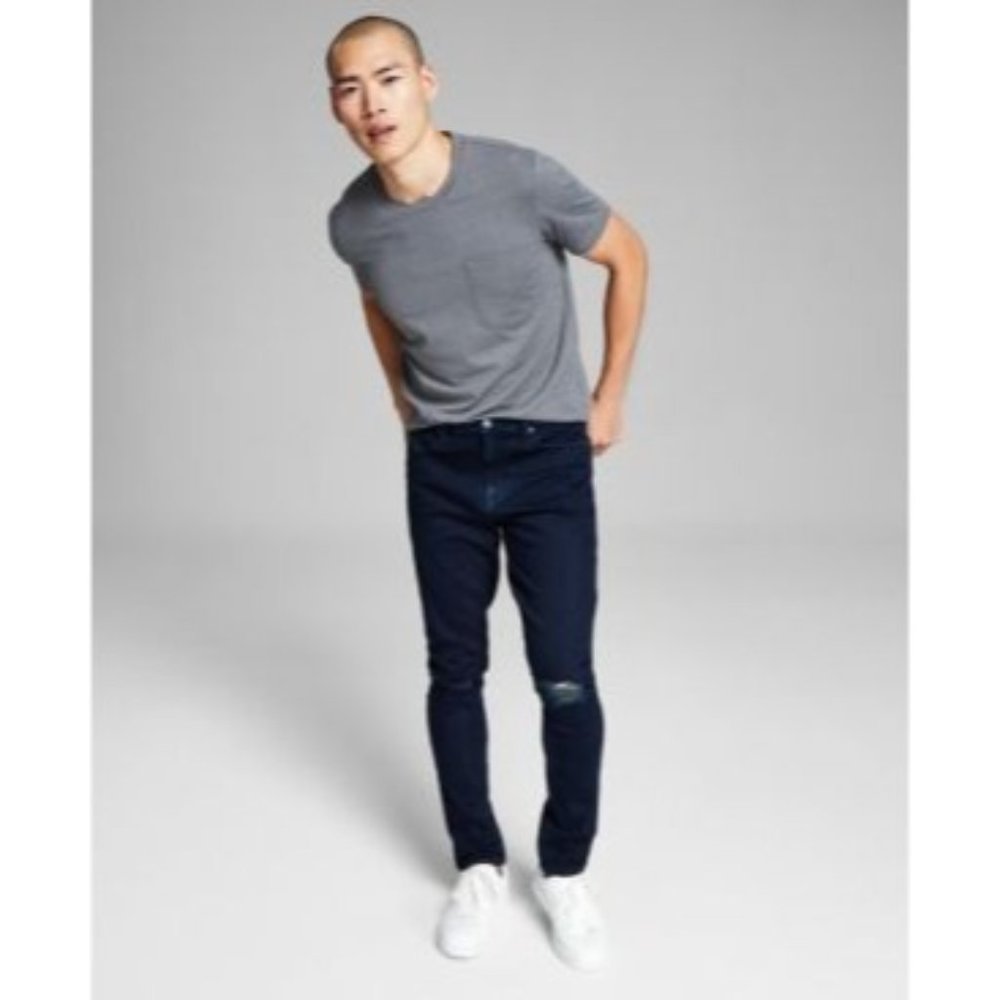 And Now This Men's jeans, NWT,blue, Distressed Skinny-Fit Stretch, Size 32x32